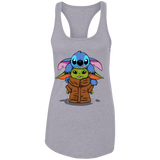 T-Shirts Heather Grey / X-Small Stitch Yoda Women's Premium Racerback Tank