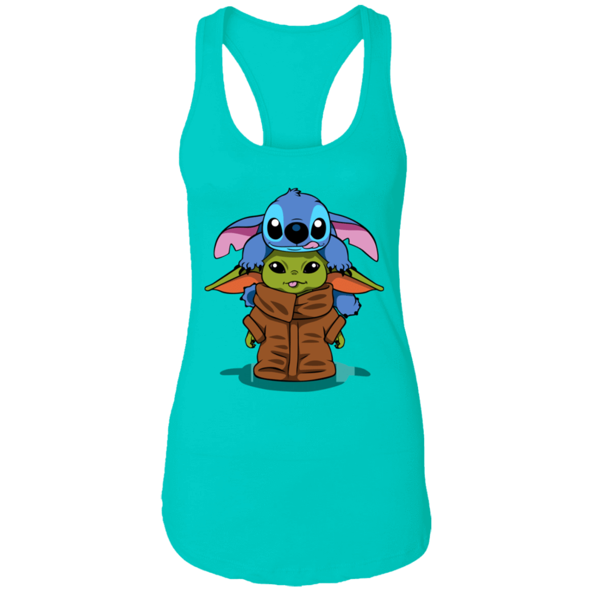 T-Shirts Tahiti Blue / X-Small Stitch Yoda Women's Premium Racerback Tank