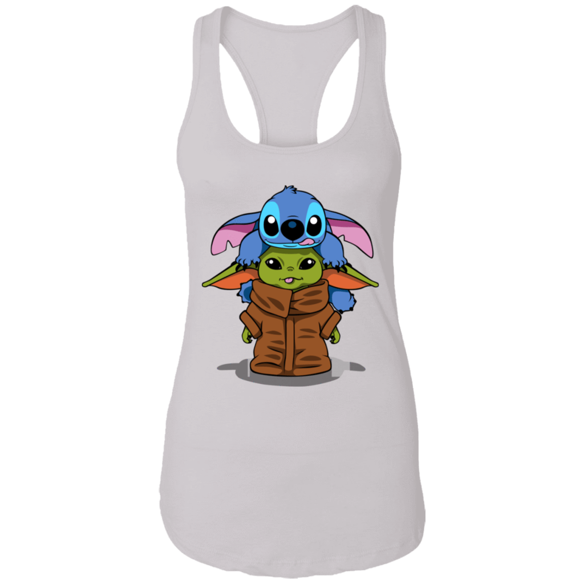 T-Shirts White / X-Small Stitch Yoda Women's Premium Racerback Tank