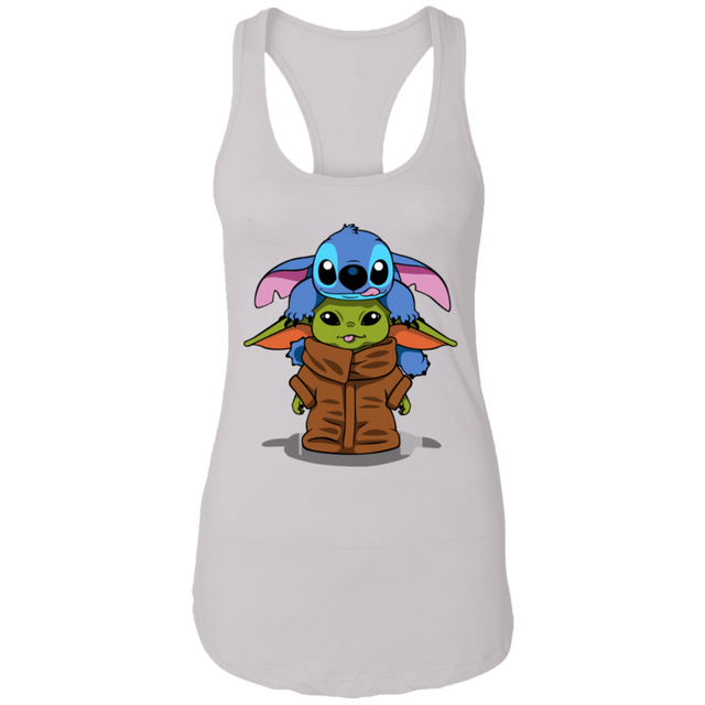 T-Shirts White / X-Small Stitch Yoda Women's Premium Racerback Tank