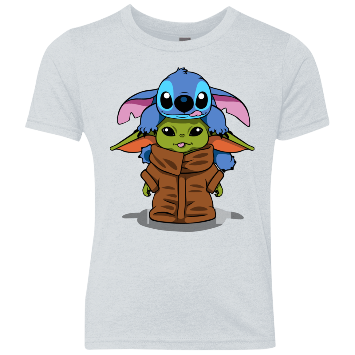 T-Shirts Heather White / YXS Stitch Yoda Youth Triblend T-Shirt