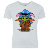 T-Shirts Heather White / YXS Stitch Yoda Youth Triblend T-Shirt