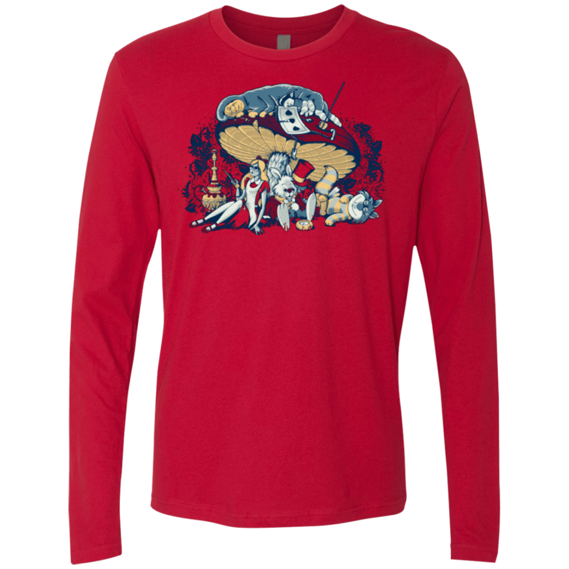 T-Shirts Red / Small STONED IN WONDERLAND Men's Premium Long Sleeve