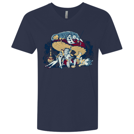 T-Shirts Midnight Navy / X-Small STONED IN WONDERLAND Men's Premium V-Neck