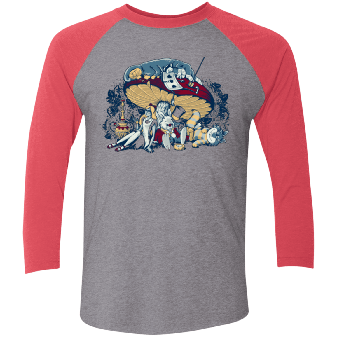 T-Shirts Premium Heather/ Vintage Red / X-Small STONED IN WONDERLAND Triblend 3/4 Sleeve
