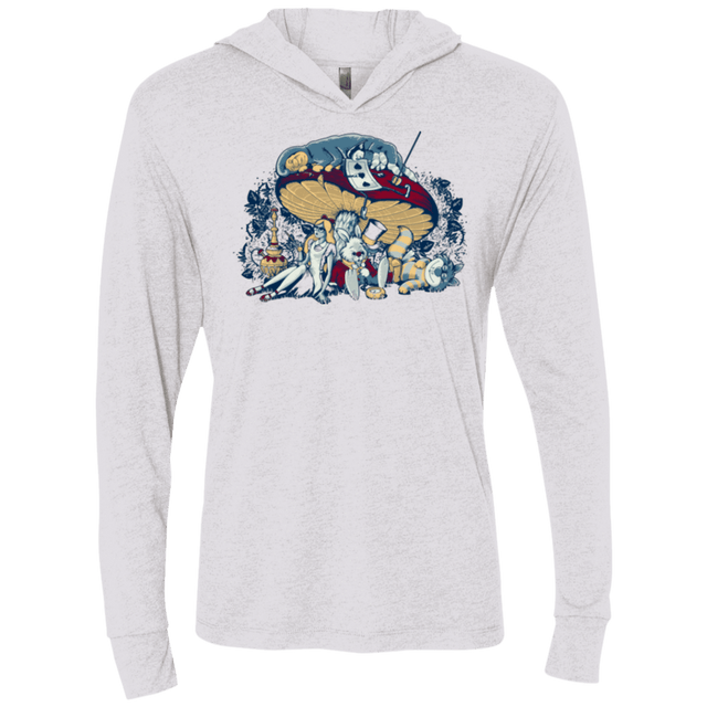 T-Shirts Heather White / X-Small STONED IN WONDERLAND Triblend Long Sleeve Hoodie Tee
