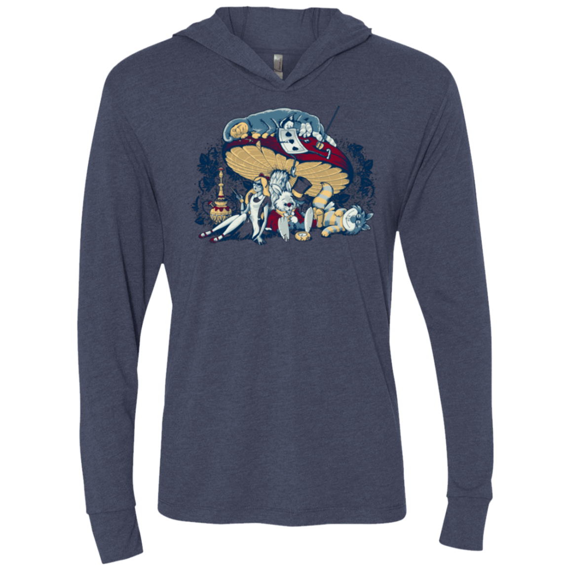 T-Shirts Vintage Navy / X-Small STONED IN WONDERLAND Triblend Long Sleeve Hoodie Tee