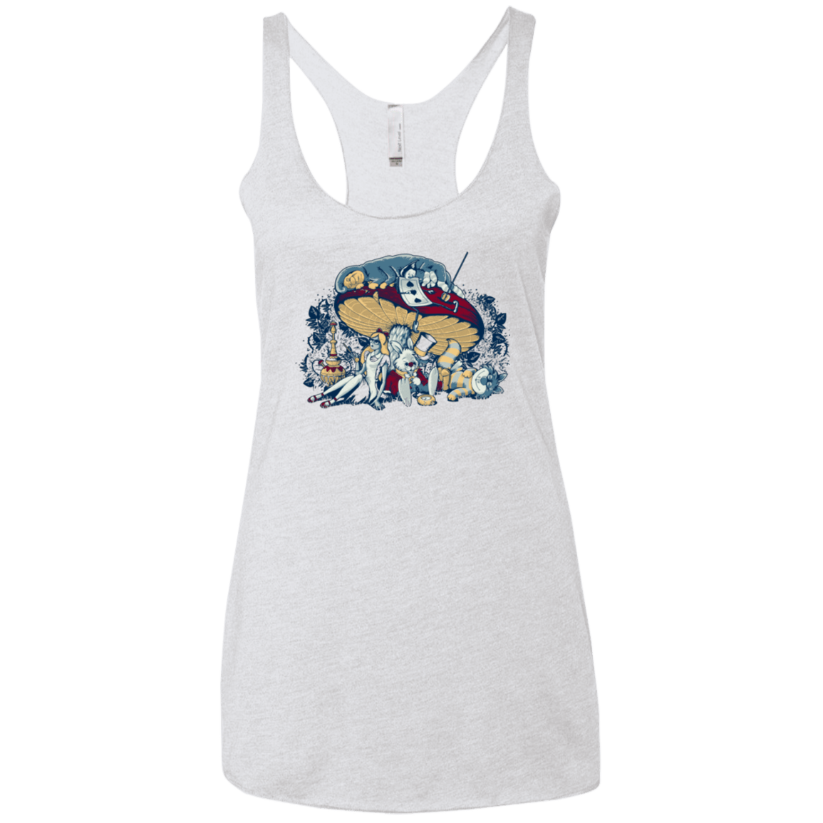 T-Shirts Heather White / X-Small STONED IN WONDERLAND Women's Triblend Racerback Tank