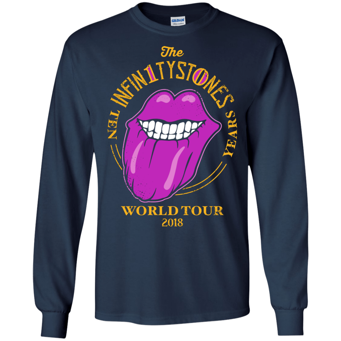 T-Shirts Navy / S Stones World Tour Men's Long Sleeve T-Shirt