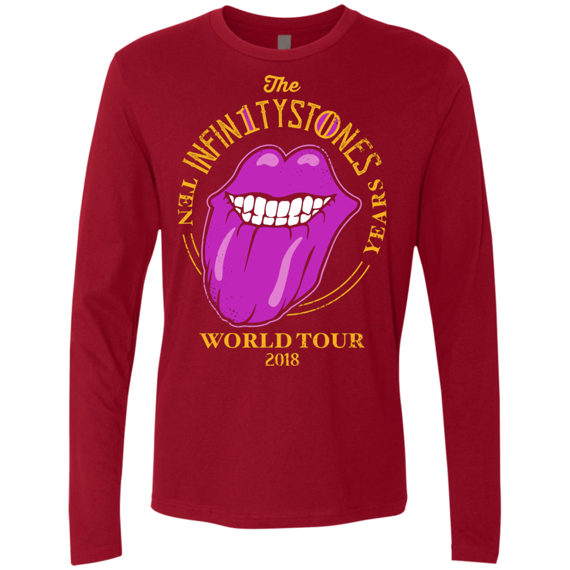 T-Shirts Cardinal / S Stones World Tour Men's Premium Long Sleeve