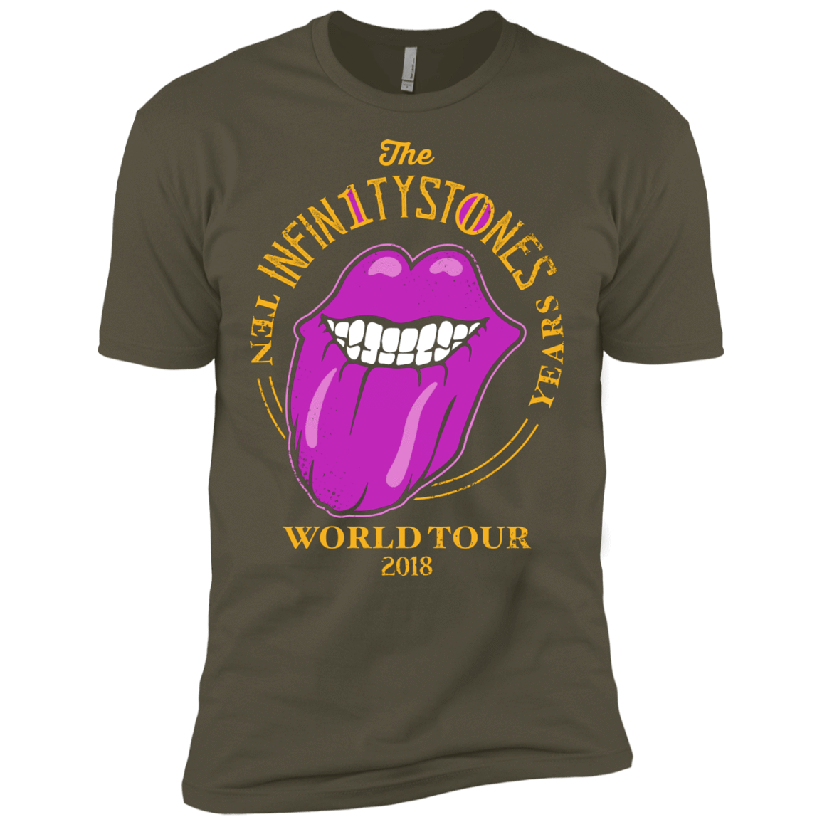 T-Shirts Military Green / X-Small Stones World Tour Men's Premium T-Shirt