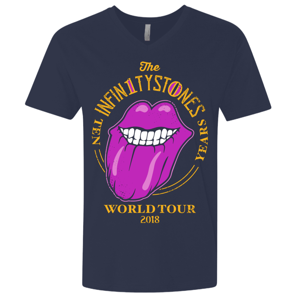 T-Shirts Midnight Navy / X-Small Stones World Tour Men's Premium V-Neck