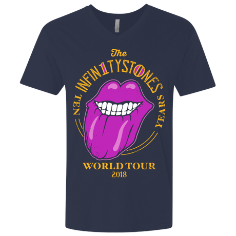T-Shirts Midnight Navy / X-Small Stones World Tour Men's Premium V-Neck