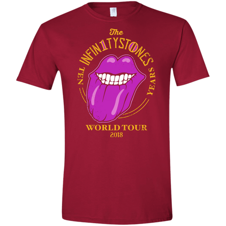 T-Shirts Cardinal Red / S Stones World Tour Men's Semi-Fitted Softstyle