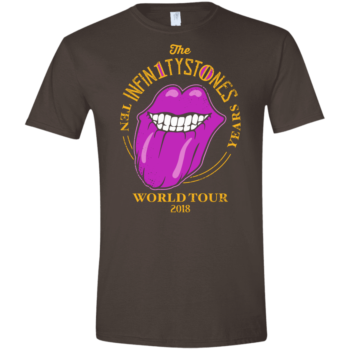 T-Shirts Dark Chocolate / S Stones World Tour Men's Semi-Fitted Softstyle