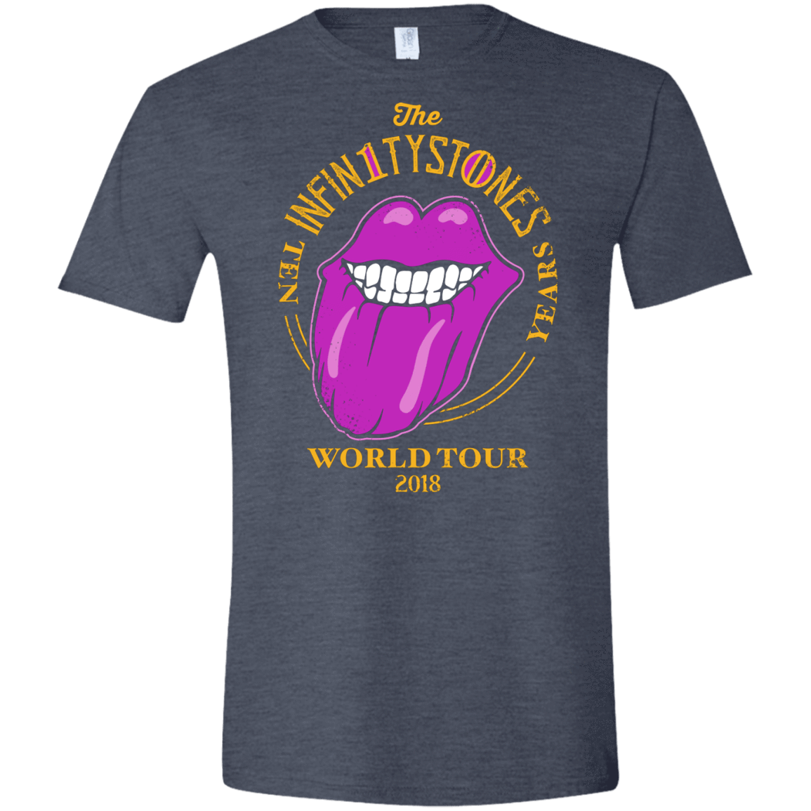 T-Shirts Heather Navy / S Stones World Tour Men's Semi-Fitted Softstyle