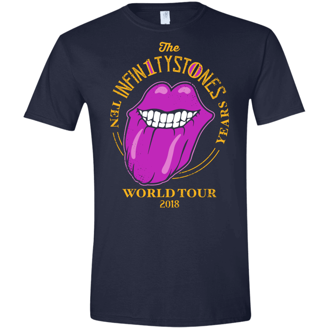 T-Shirts Navy / X-Small Stones World Tour Men's Semi-Fitted Softstyle