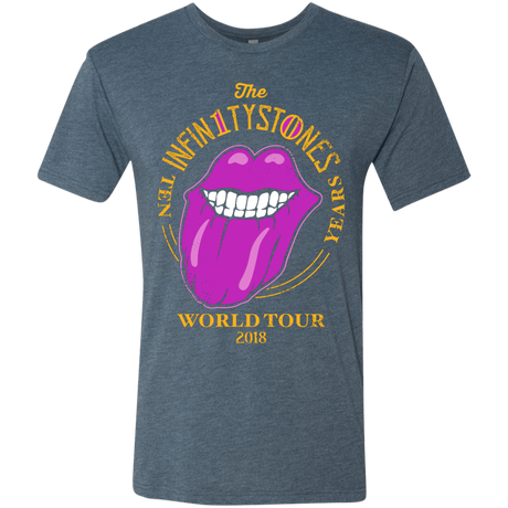 T-Shirts Indigo / S Stones World Tour Men's Triblend T-Shirt