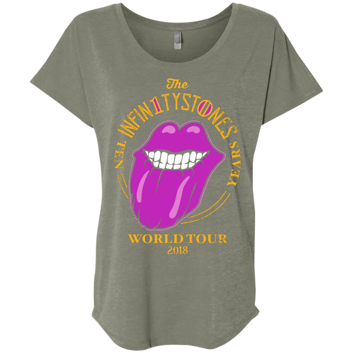 T-Shirts Venetian Grey / X-Small Stones World Tour Triblend Dolman Sleeve