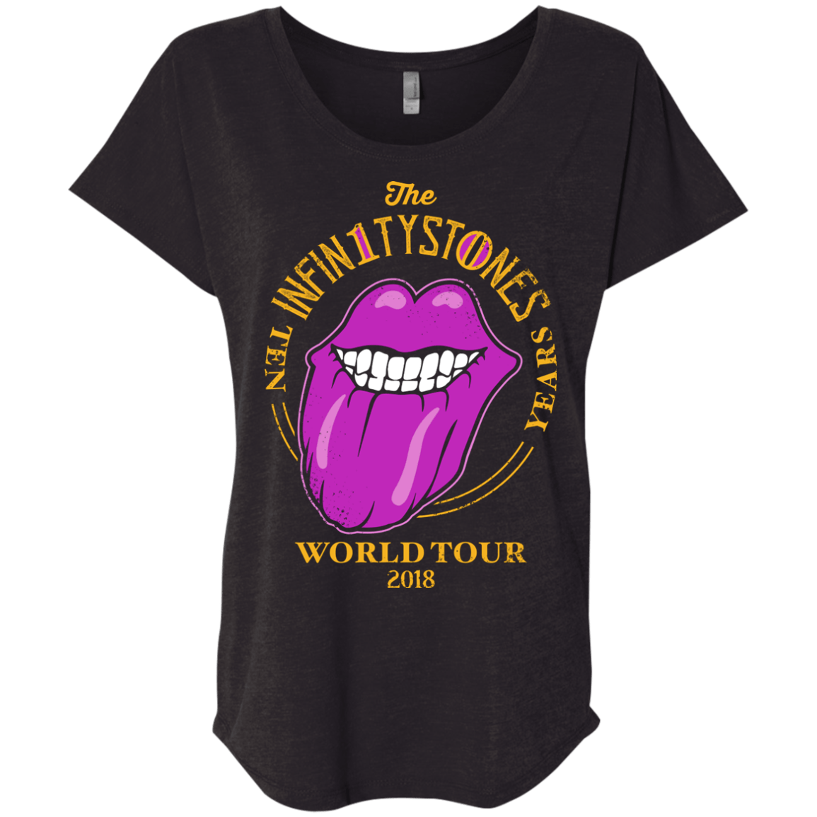 T-Shirts Vintage Black / X-Small Stones World Tour Triblend Dolman Sleeve