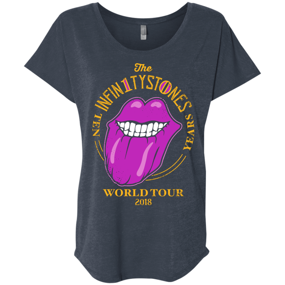T-Shirts Vintage Navy / X-Small Stones World Tour Triblend Dolman Sleeve