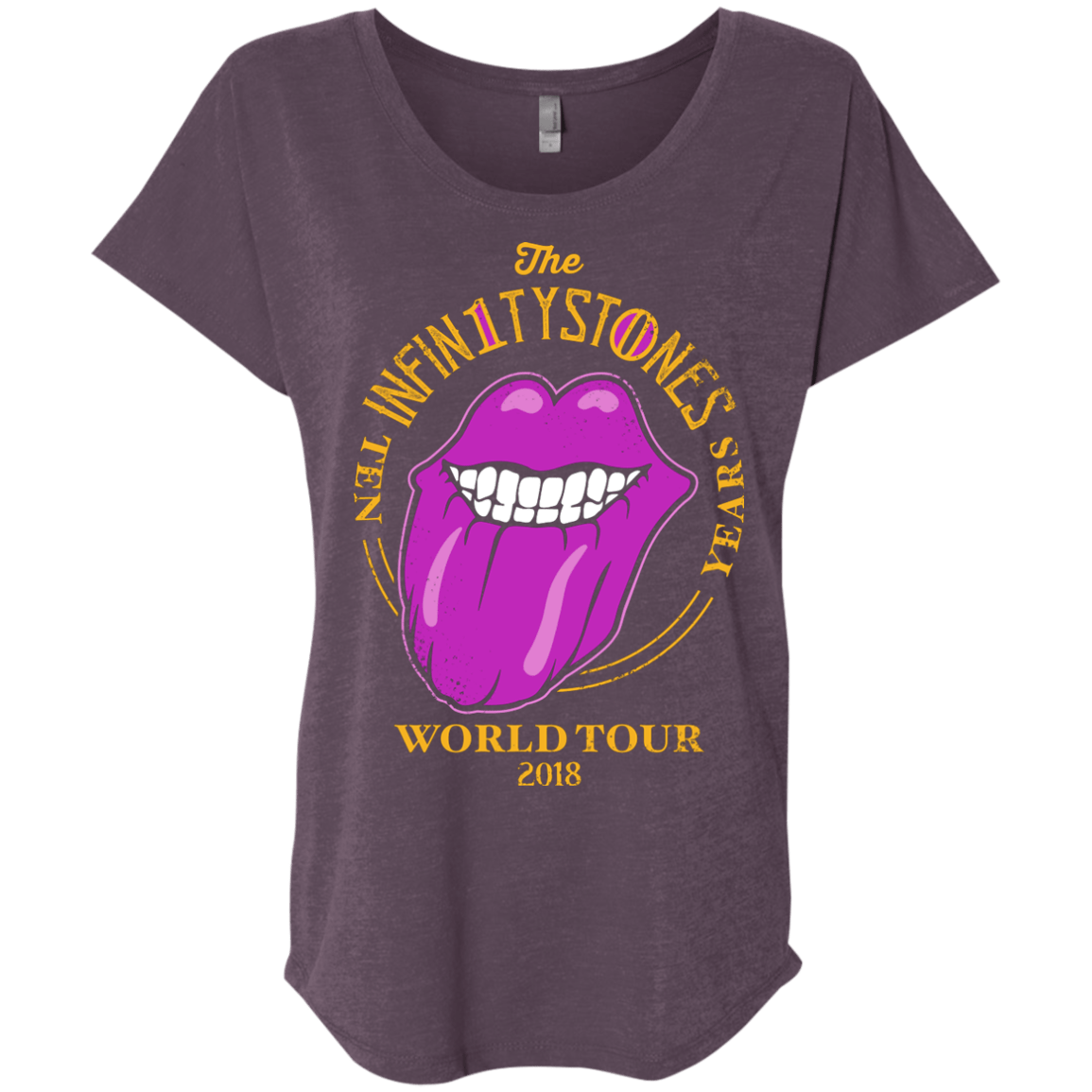 T-Shirts Vintage Purple / X-Small Stones World Tour Triblend Dolman Sleeve