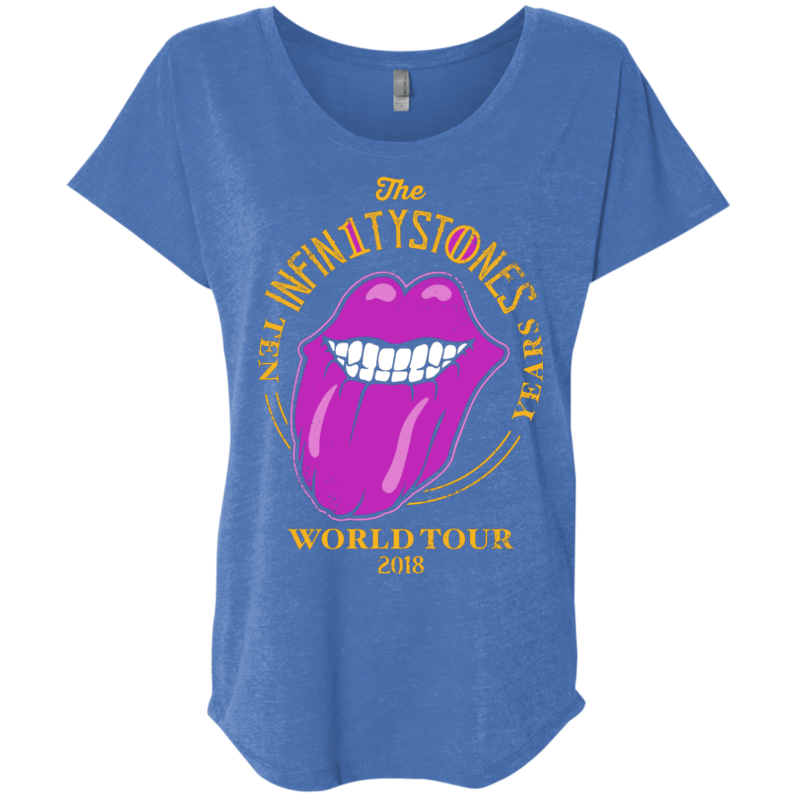 T-Shirts Vintage Royal / X-Small Stones World Tour Triblend Dolman Sleeve
