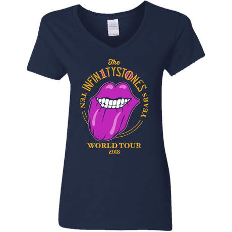 T-Shirts Navy / S Stones World Tour Women's V-Neck T-Shirt