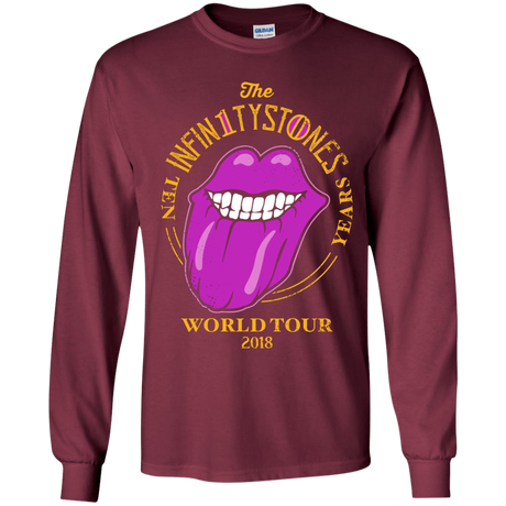 T-Shirts Maroon / YS Stones World Tour Youth Long Sleeve T-Shirt
