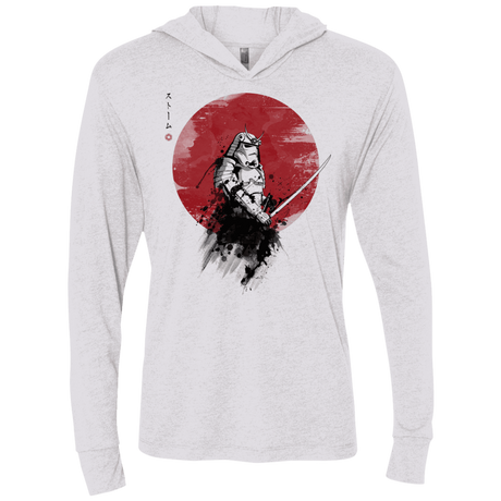 T-Shirts Heather White / X-Small Storm Samurai Triblend Long Sleeve Hoodie Tee
