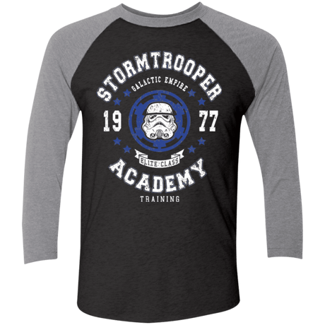 T-Shirts Vintage Black/Premium Heather / X-Small Stormtrooper Academy 77 Men's Triblend 3/4 Sleeve