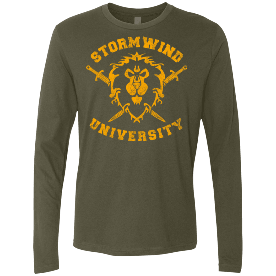 T-Shirts Military Green / Small Stormwind University Men's Premium Long Sleeve