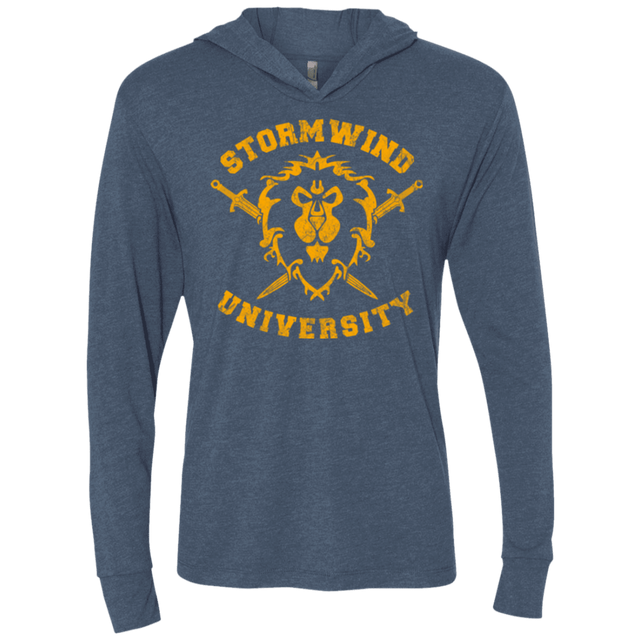 T-Shirts Indigo / X-Small Stormwind University Triblend Long Sleeve Hoodie Tee