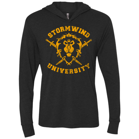 T-Shirts Vintage Black / X-Small Stormwind University Triblend Long Sleeve Hoodie Tee