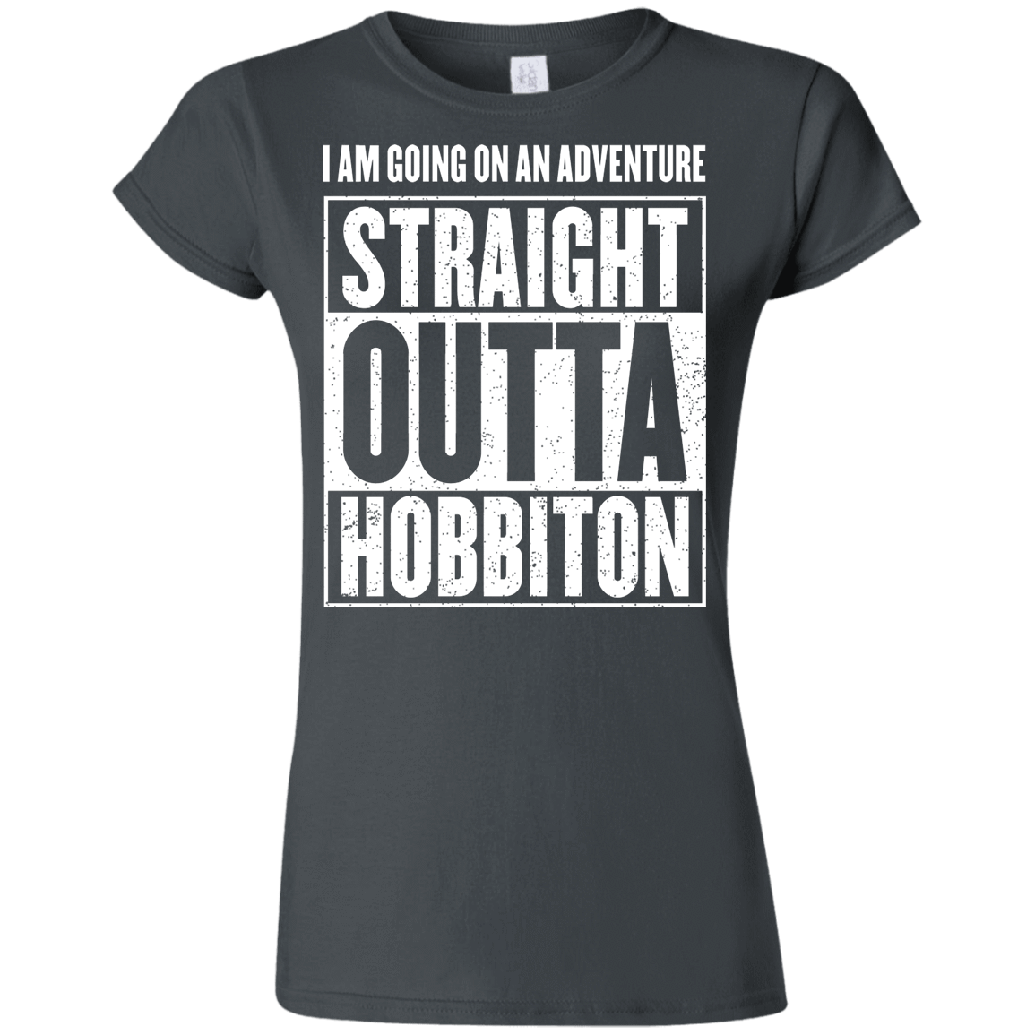 T-Shirts Charcoal / S Straight Outta Hobbiton Junior Slimmer-Fit T-Shirt