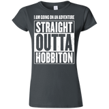 T-Shirts Charcoal / S Straight Outta Hobbiton Junior Slimmer-Fit T-Shirt