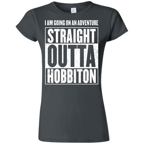 T-Shirts Charcoal / S Straight Outta Hobbiton Junior Slimmer-Fit T-Shirt