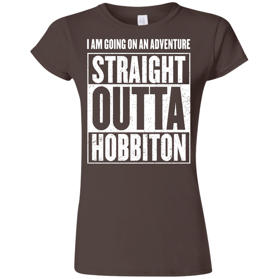 T-Shirts Dark Chocolate / S Straight Outta Hobbiton Junior Slimmer-Fit T-Shirt