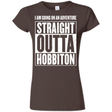 T-Shirts Dark Chocolate / S Straight Outta Hobbiton Junior Slimmer-Fit T-Shirt