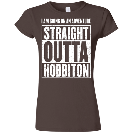 T-Shirts Dark Chocolate / S Straight Outta Hobbiton Junior Slimmer-Fit T-Shirt