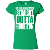 T-Shirts Irish Green / S Straight Outta Hobbiton Junior Slimmer-Fit T-Shirt