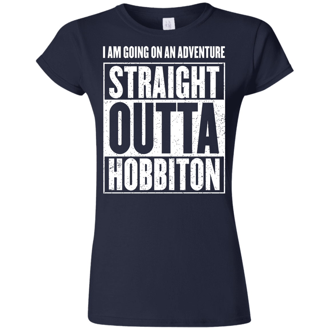 T-Shirts Navy / S Straight Outta Hobbiton Junior Slimmer-Fit T-Shirt