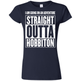 T-Shirts Navy / S Straight Outta Hobbiton Junior Slimmer-Fit T-Shirt