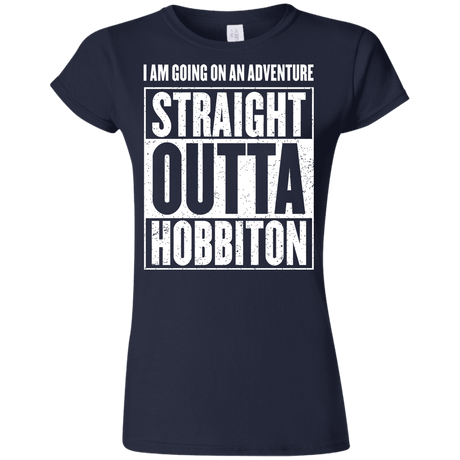T-Shirts Navy / S Straight Outta Hobbiton Junior Slimmer-Fit T-Shirt