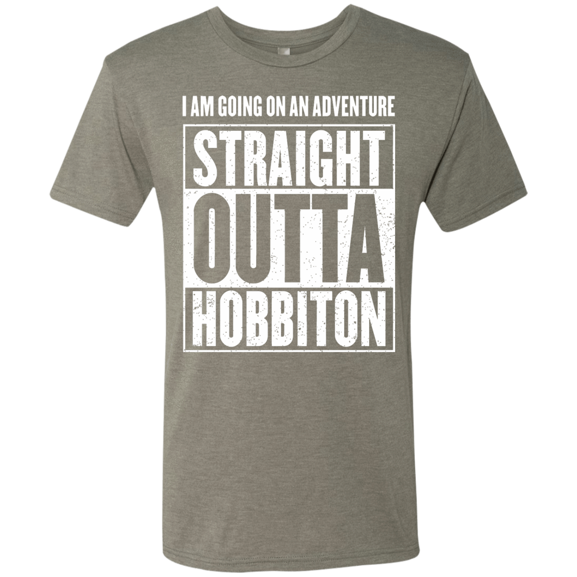 T-Shirts Venetian Grey / S Straight Outta Hobbiton Men's Triblend T-Shirt