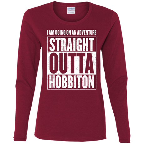 T-Shirts Cardinal / S Straight Outta Hobbiton Women's Long Sleeve T-Shirt
