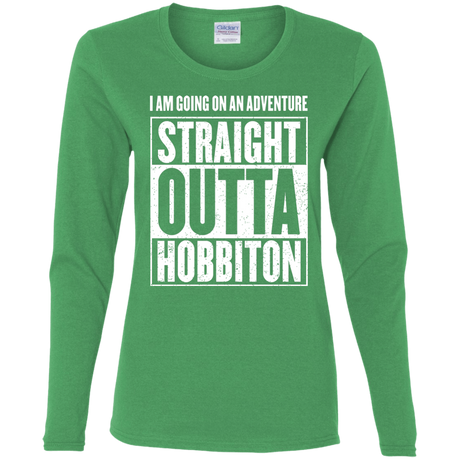 T-Shirts Irish Green / S Straight Outta Hobbiton Women's Long Sleeve T-Shirt