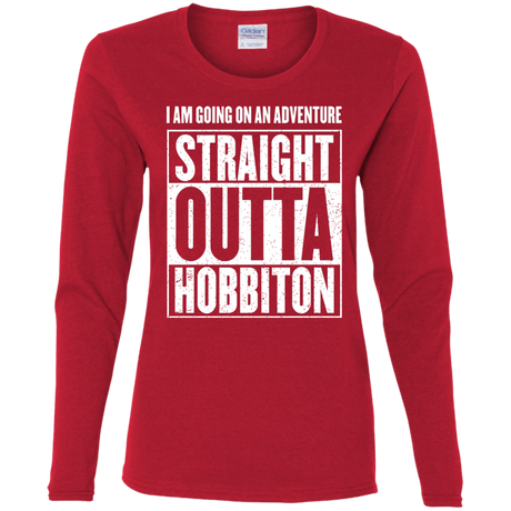 T-Shirts Red / S Straight Outta Hobbiton Women's Long Sleeve T-Shirt