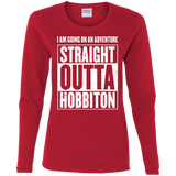 T-Shirts Red / S Straight Outta Hobbiton Women's Long Sleeve T-Shirt