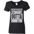 T-Shirts Black / S Straight Outta Hobbiton Women's V-Neck T-Shirt